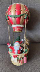 Hot air balloon met Kerstman 42.5 cm