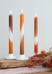 Kaarsenset oranje/wit