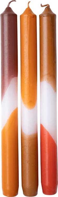 Kaarsenset oranje/wit