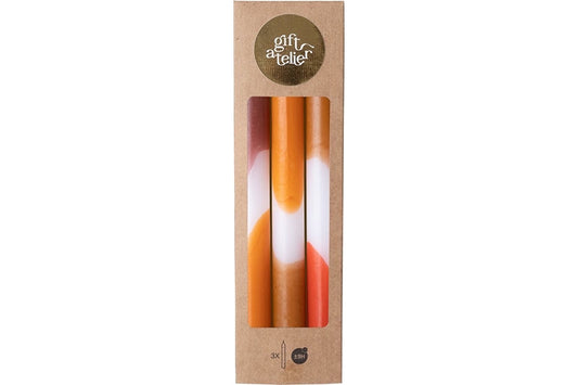 Kaarsenset oranje/wit