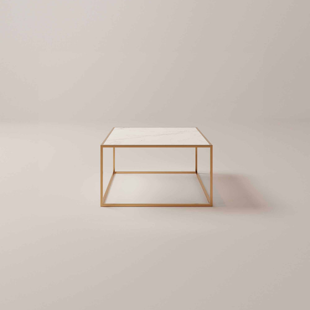 Lucid salontafel 73x73x40 cm wit/goud