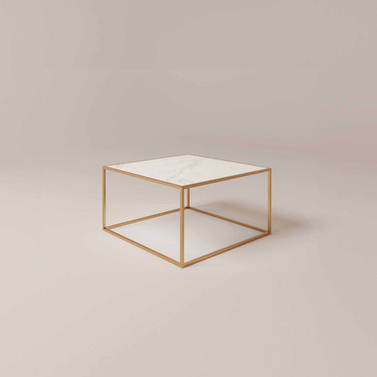 Lucid salontafel 73x73x40 cm wit/goud