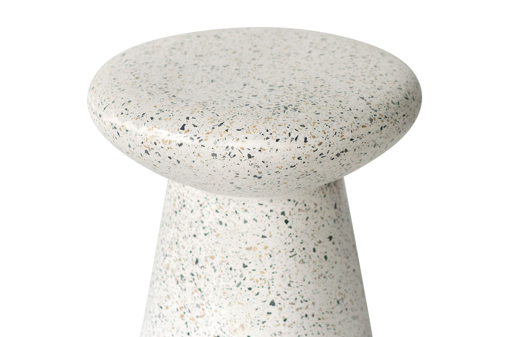 Terrazzo bijzettafel wit