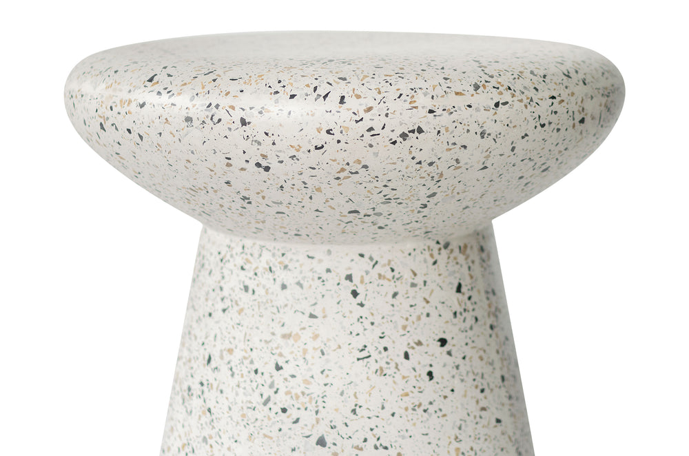 Terrazzo bijzettafel wit