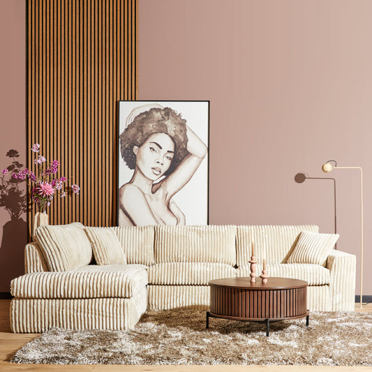 Beige hoekbank MySofa Teddy Links