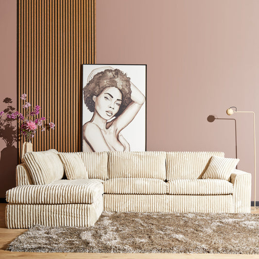 Beige hoekbank