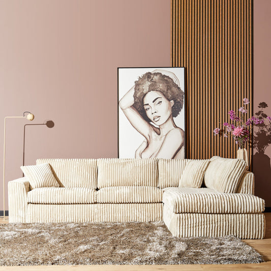 Beige hoekbank