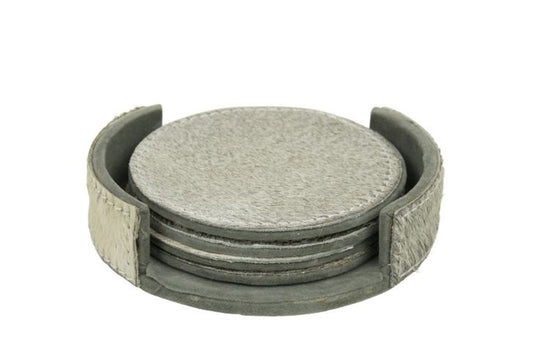 Onderzetters van koehuid grijs