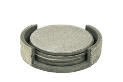 Onderzetters van koehuid grijs