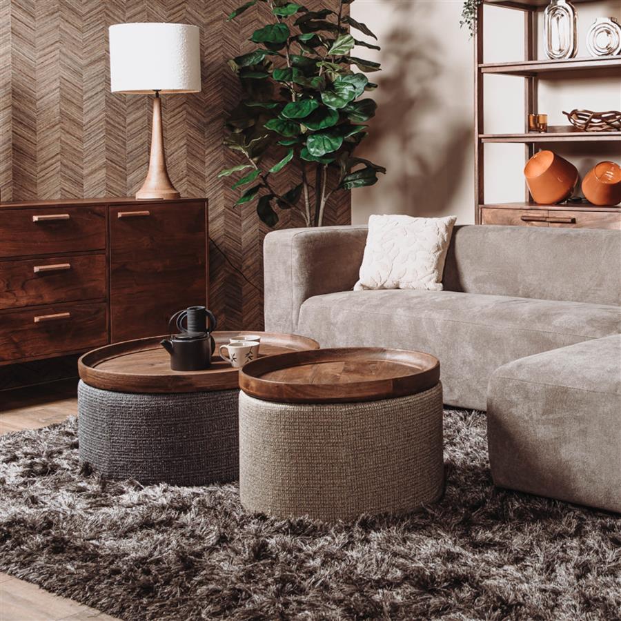 salontafel met poef