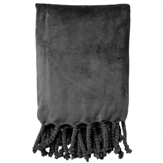 FLORIJN plaid fleece 150x200 cm Charcoal gray
