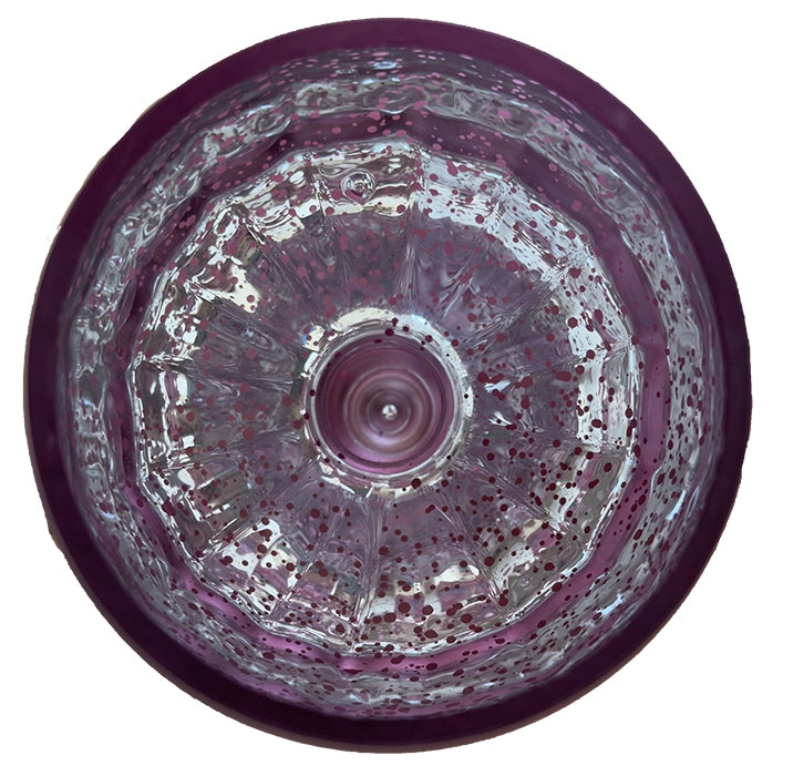 Paarse theelichthouder op voet 40 cm