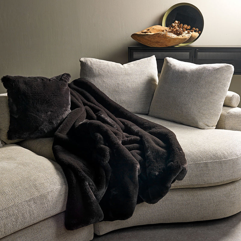 Plaid ZINZI Raven zwart