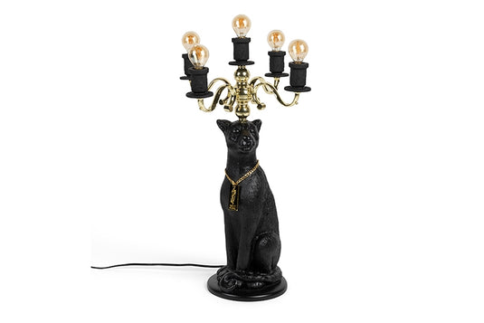 Image Proudly Crowned Panter Tafellamp Zwart 62 cm
