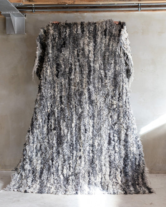 Grof geknoopt Schapenvacht Vloerkleed Grijs 200x160cm