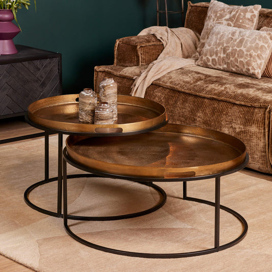 Salontafelset Puck Aluminium/Goud
