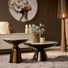 Salontafelset Alix marmer/metaal