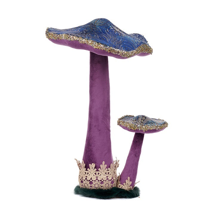Broc. lace mushrooms paars/blauw 44 cm