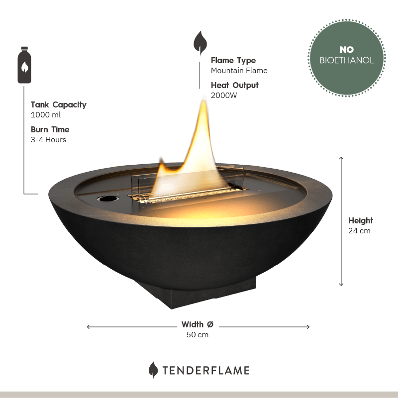 Iris tafelhaard zwart Ø50 cm
