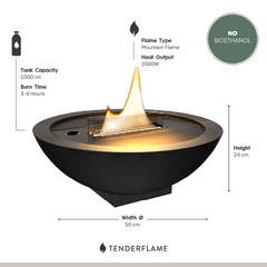 Iris tafelhaard zwart Ø50 cm