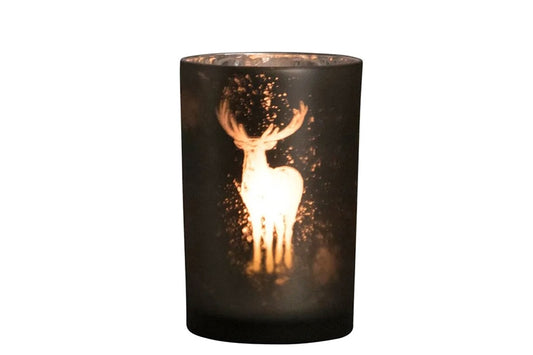 Glazen windlicht Hert groen 18 cm