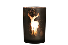 Glazen windlicht Hert groen 18 cm