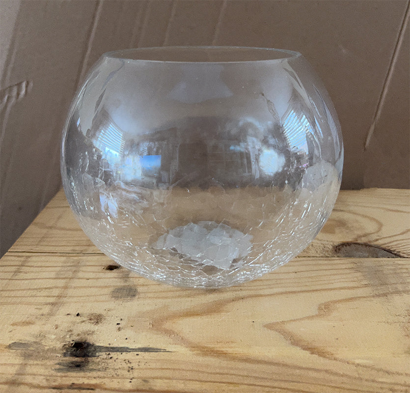 Windlicht helder glas bol 12cm