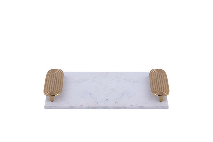 Wit marmeren dienblad Dez 45 cm