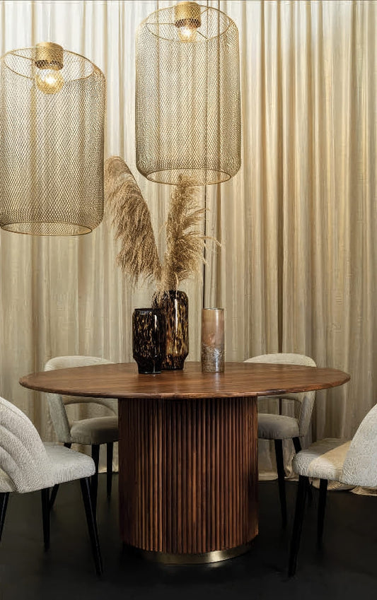 Ronde houten eettafel Xelle