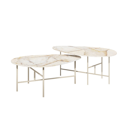 Salontafel Zetta Marmer- of Keramiek met metaal