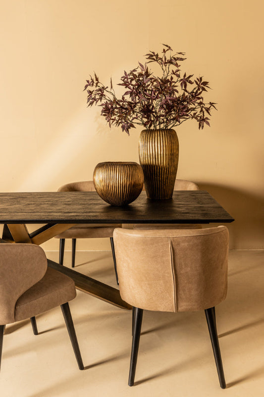 Rechthoekige Houten Eettafel Alore bruin/goud