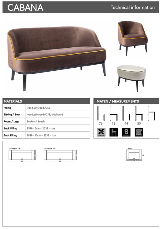 Cabana Sofa 120 cm