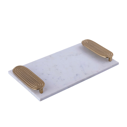 Wit marmeren dienblad Dez 45 cm