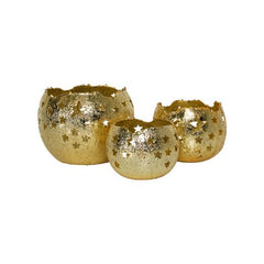 Goudkleurig windlicht met sterren