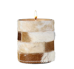 Windlicht met vanille kaars 8 x 10 cm