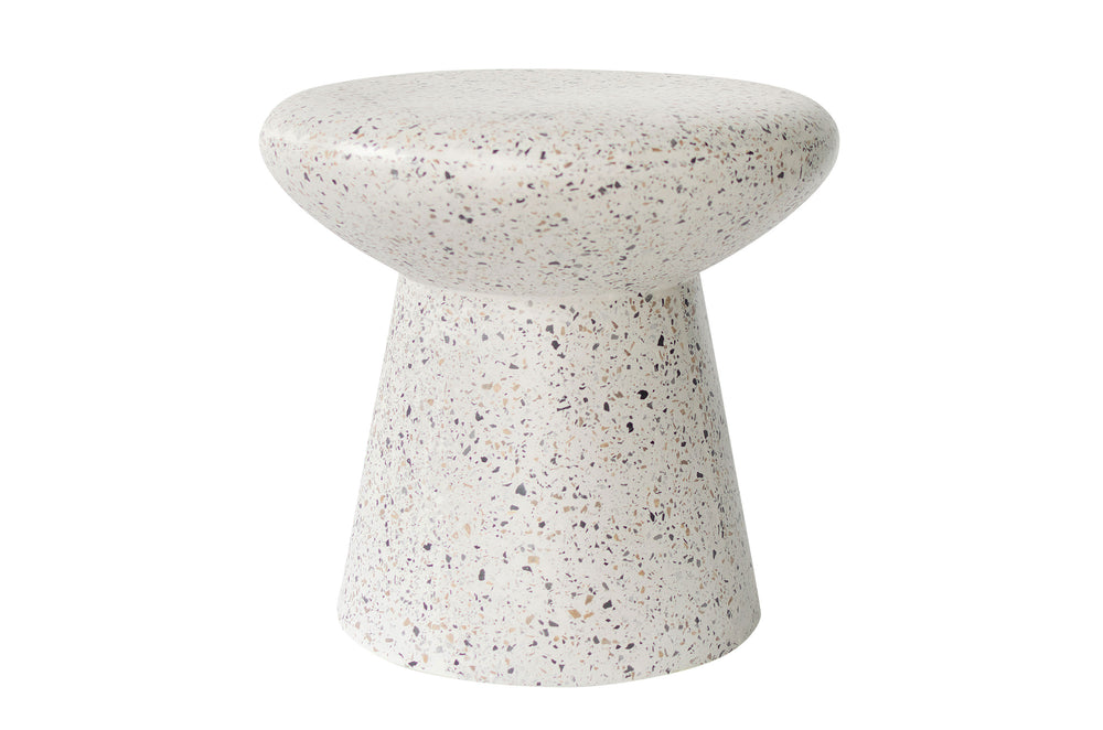 Terrazzo bijzettafel wit