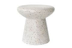 Terrazzo bijzettafel wit