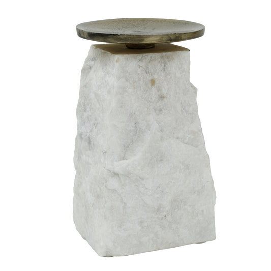 Wit marmeren kandelaar Nimo 16 cm