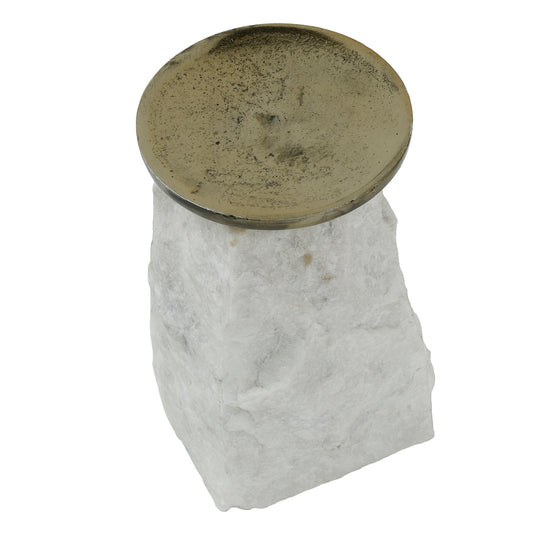 Wit marmeren kandelaar Nimo 16 cm