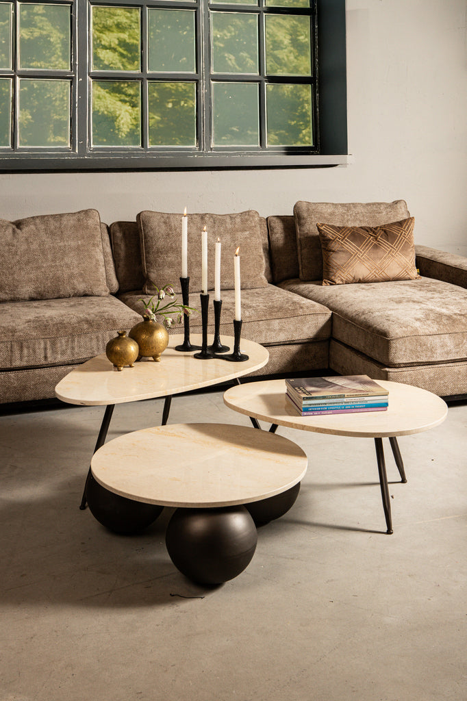 Salontafelset Veria Beige Marmer