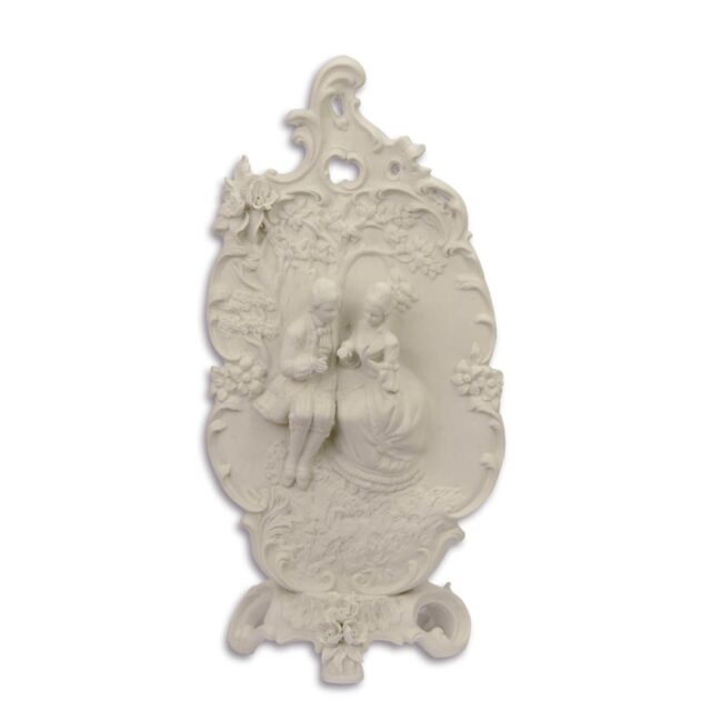 Porseleinen ornament van een romantisch koppel wit