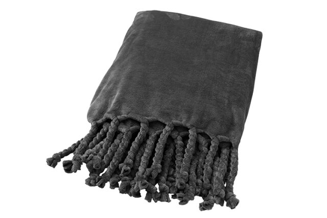 FLORIJN plaid fleece 150x200 cm Charcoal gray